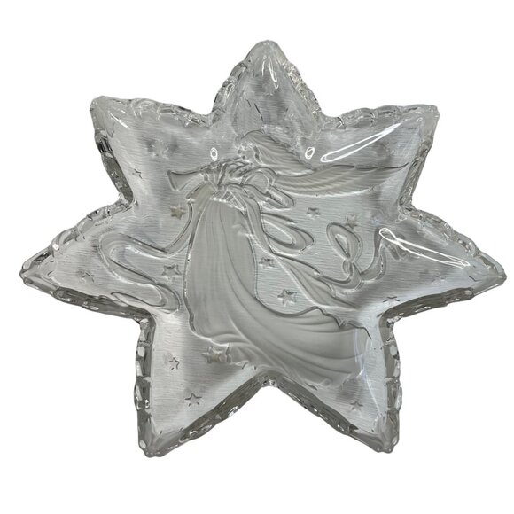 Mikasa Crystal Star-Shaped Angel Design Serving Platter In Box - Picture 1 of 8